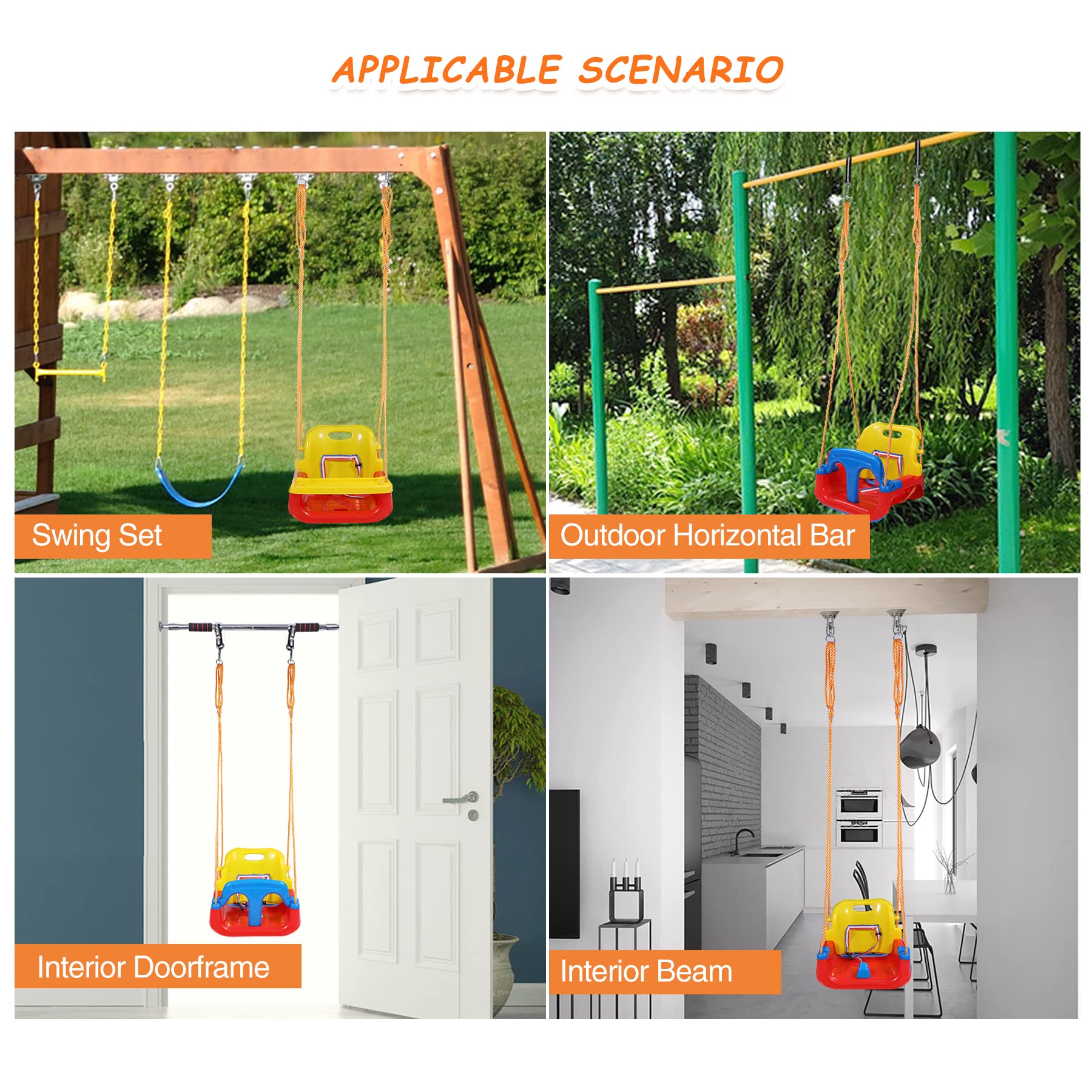 4-in-1 Convertible Toddler Swing with Detachable Dining Tray