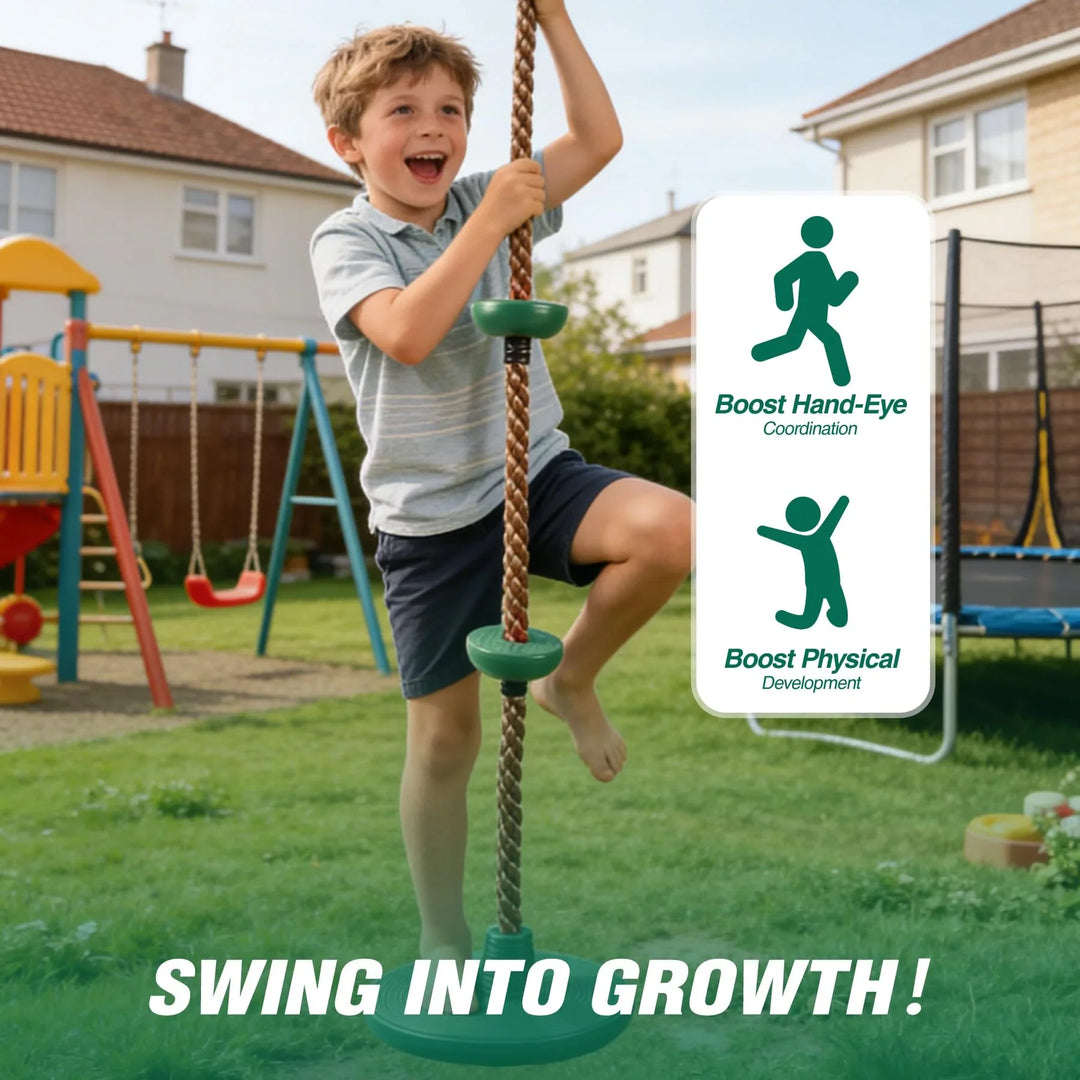 Climbing Rope Swings for Trees, Heavy Duty Plastic Disc Swing Seat for Kids and Adults with Hanging Strap and Snap Hooks
