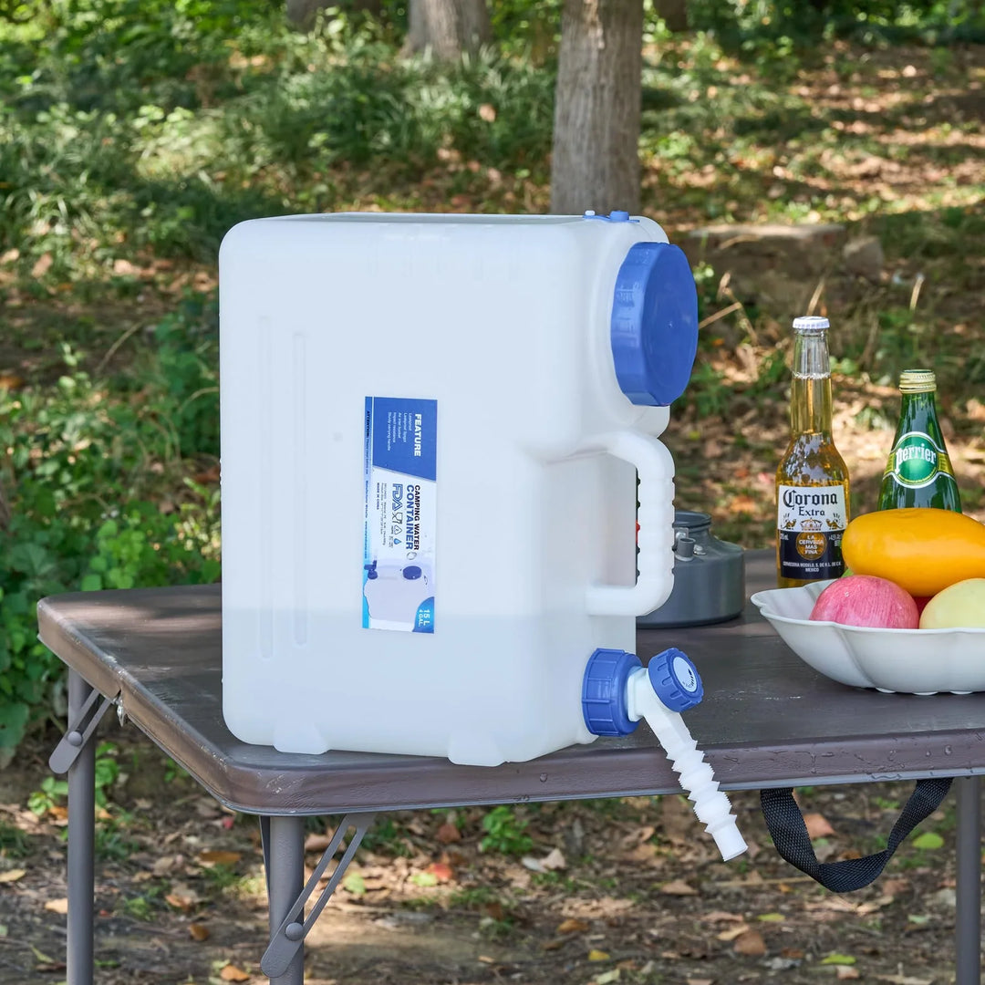 Portable Camping Water Container with Spigot & Wheels