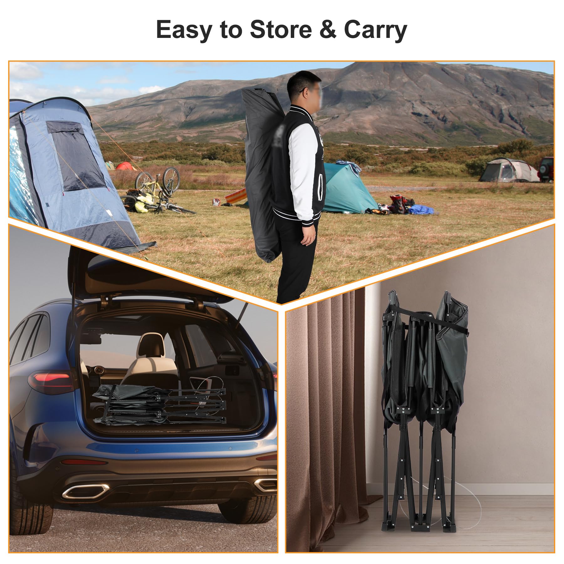 39.4" Extra Wide Heavy Duty Steel Camping Cot