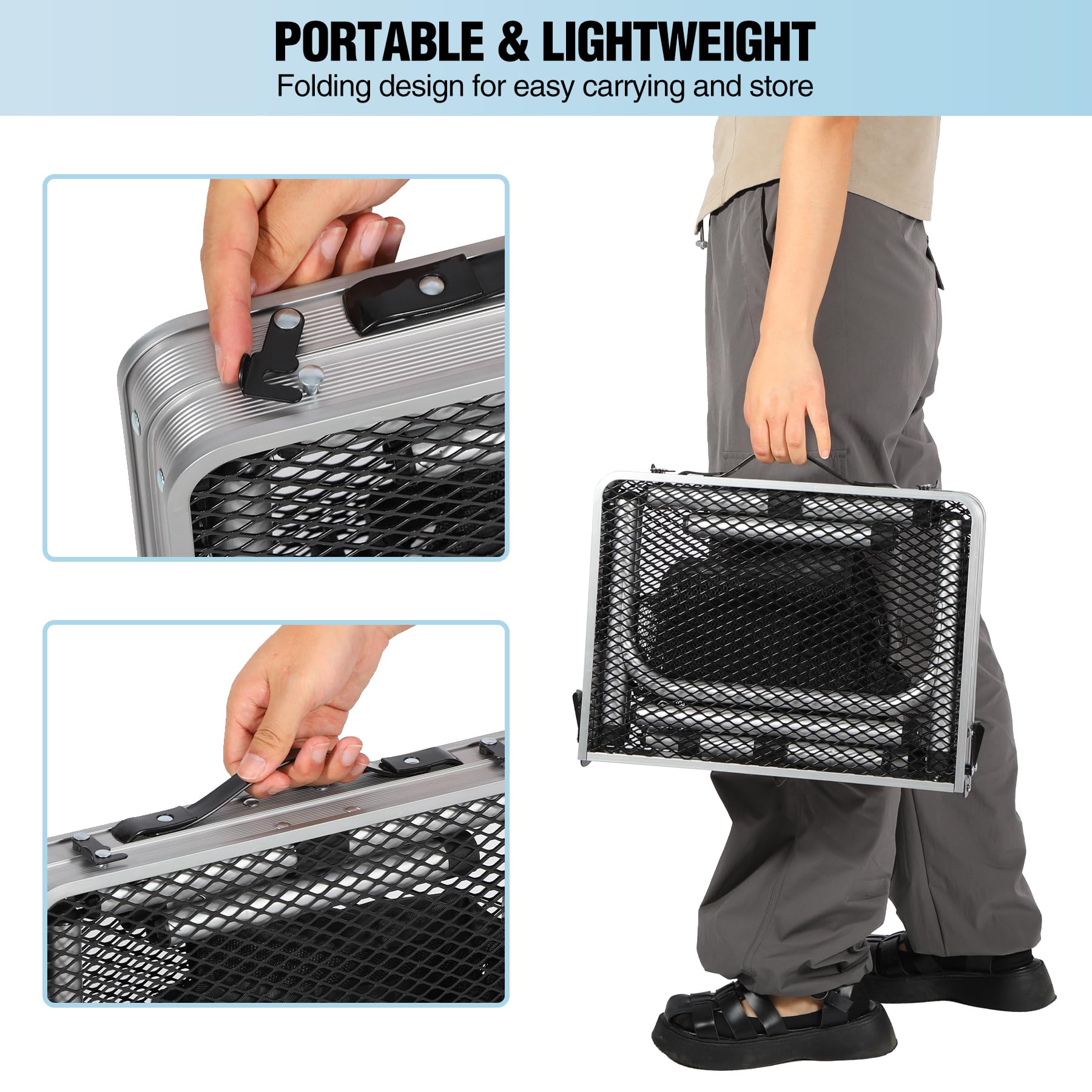 Adjustable Aluminum Mesh Camping Table