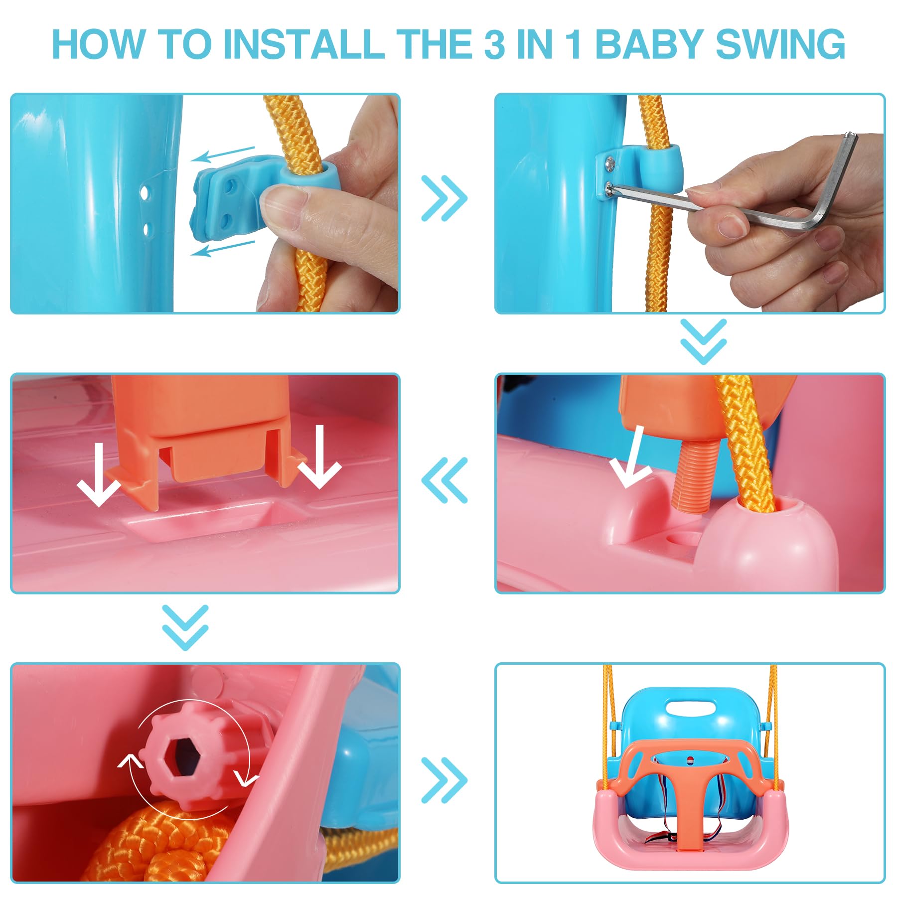 3-in-1 Grow-With-Me Adjustable Swing Seat