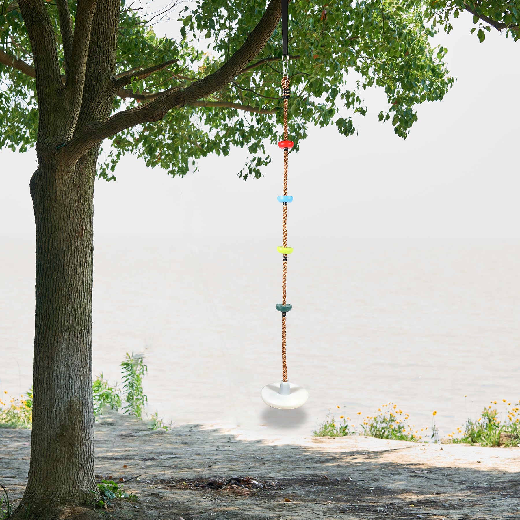 LED Disc Climbing Rope Swing with Platforms