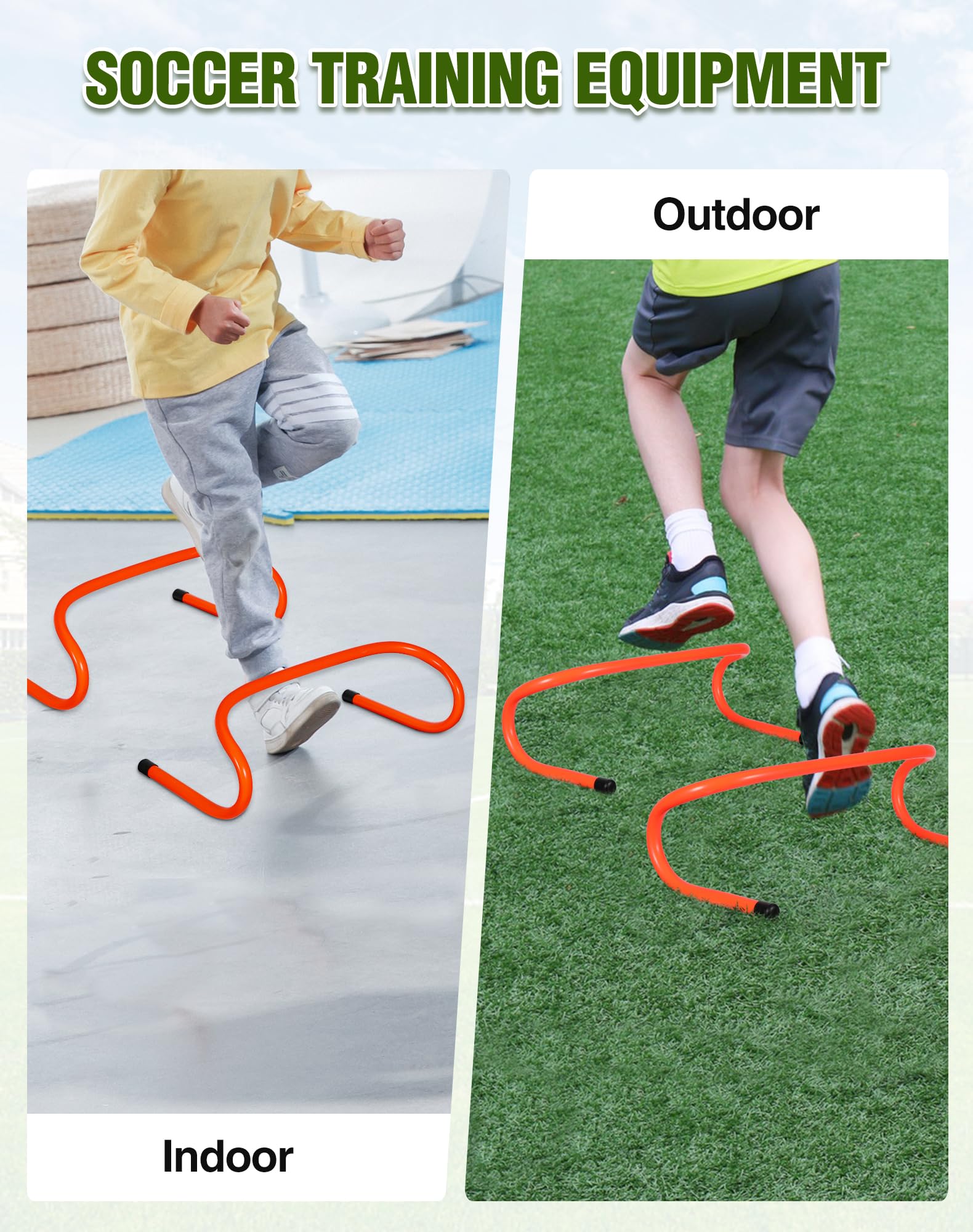 Adjustable Agility Hurdles,4 Height Speed Training Hurdles, Portable Speed Training Equipment with Carry Bag for for Athletes,Kids,Soccer,Basketball