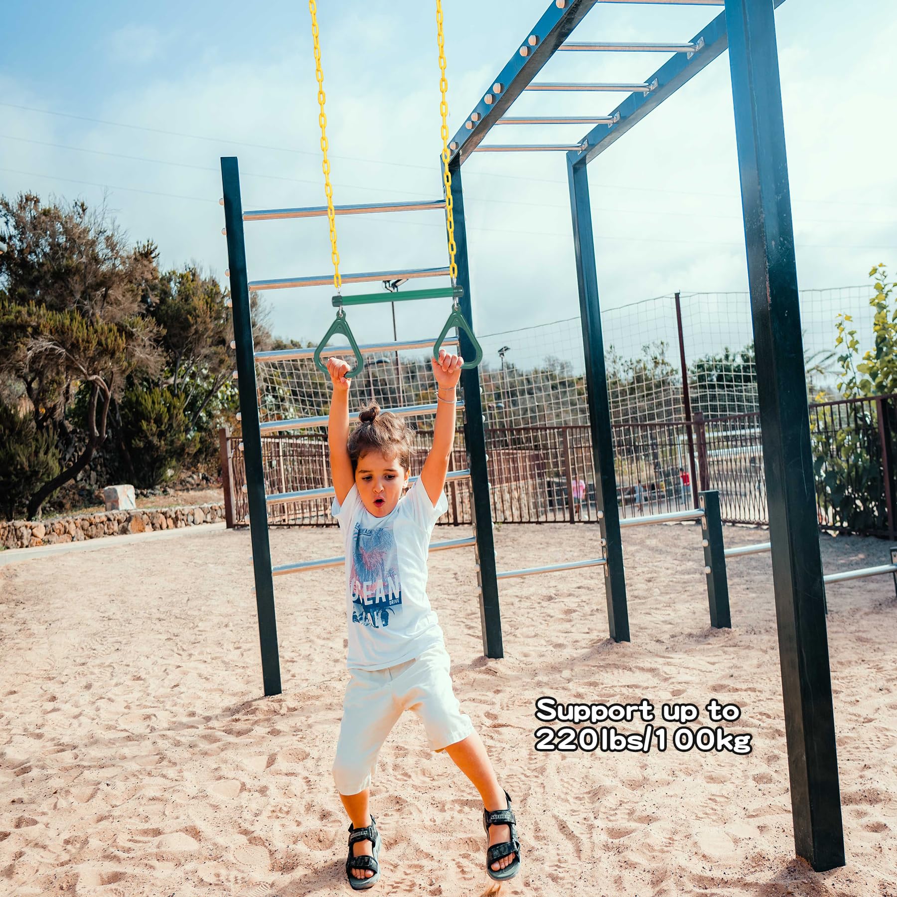 Heavy-Duty Playground Swing Seat & Trapeze Ring Combo