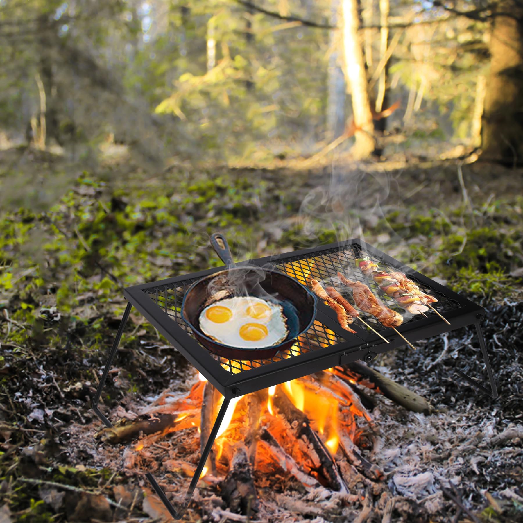 Portable Folding Steel Campfire Grill Grate