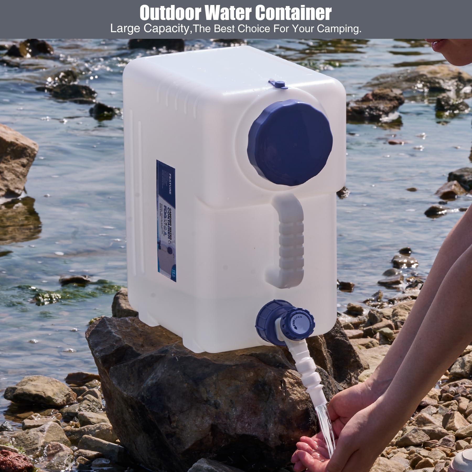 Portable Camping Water Container with Spigot & Wheels