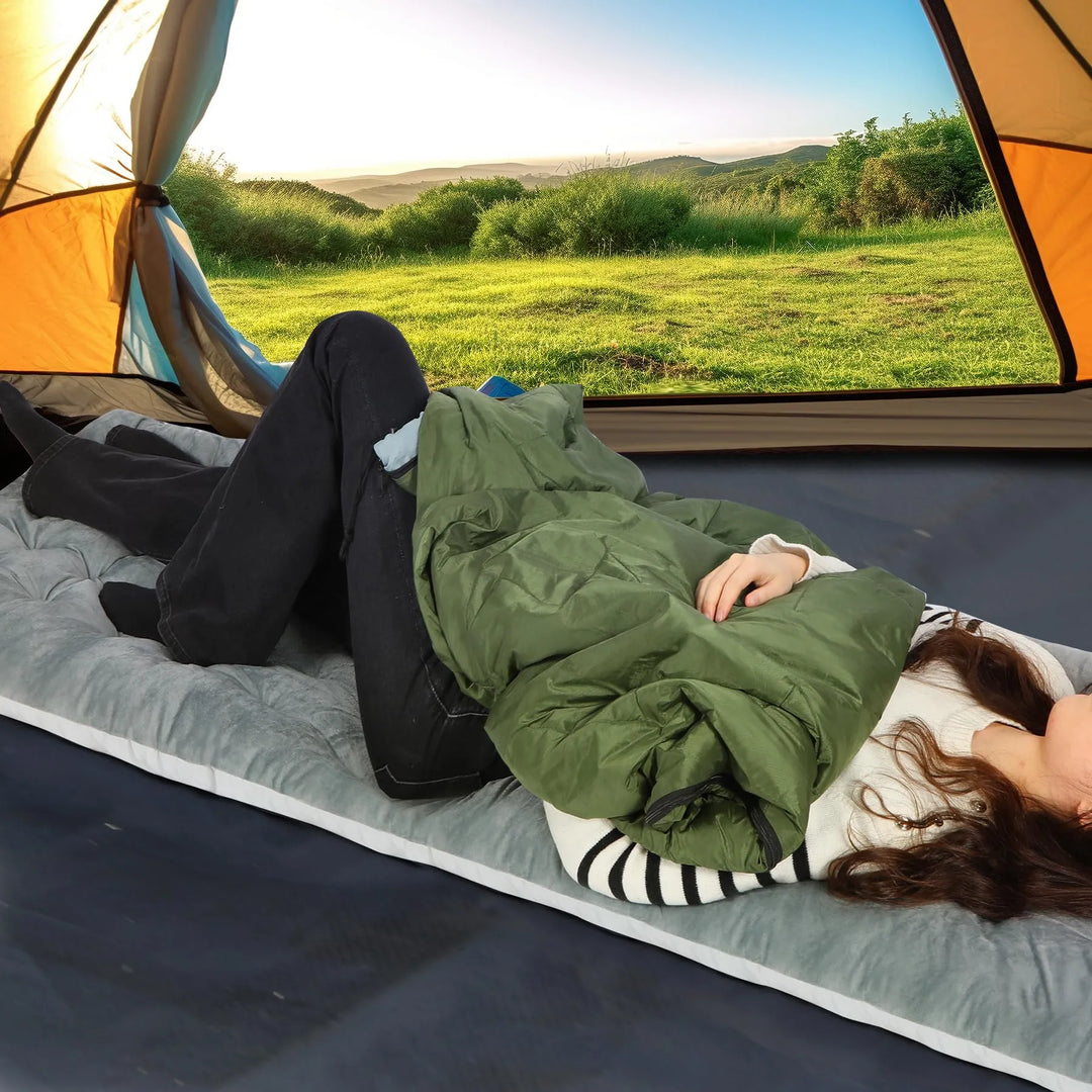 Folding Cot Pads for Sleeping Extra Thick, Soft Comfortable Velvet & Corduroy Cotton Camping Cot Mattress Pad for Backpacking Hiking, Black Blue Brown Grey 75x30 inches