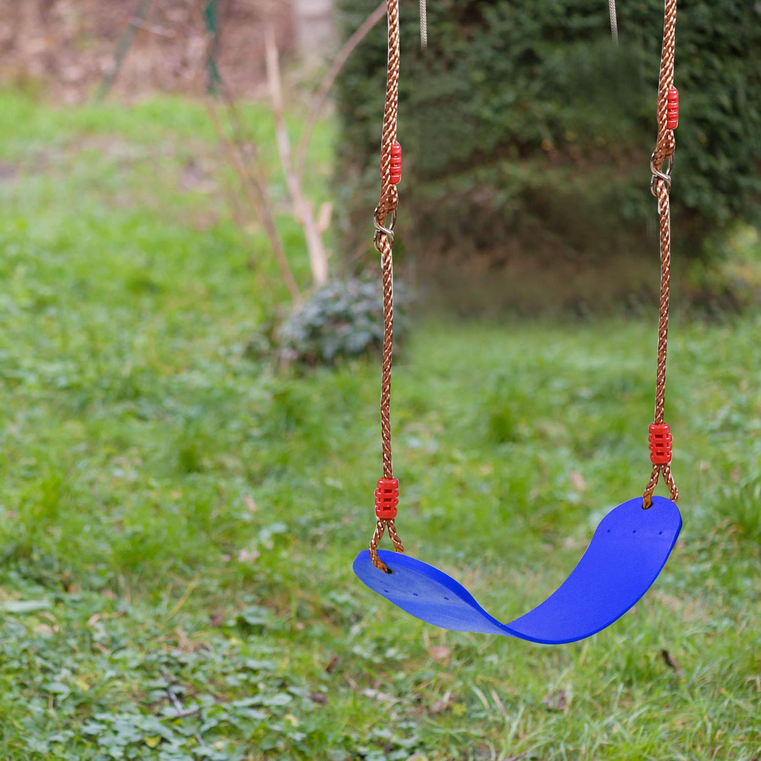 2 Pack Swing Seat for Kids and Adults, Heavy Duty Replacement Swing with Adjustable Ropes, Blue