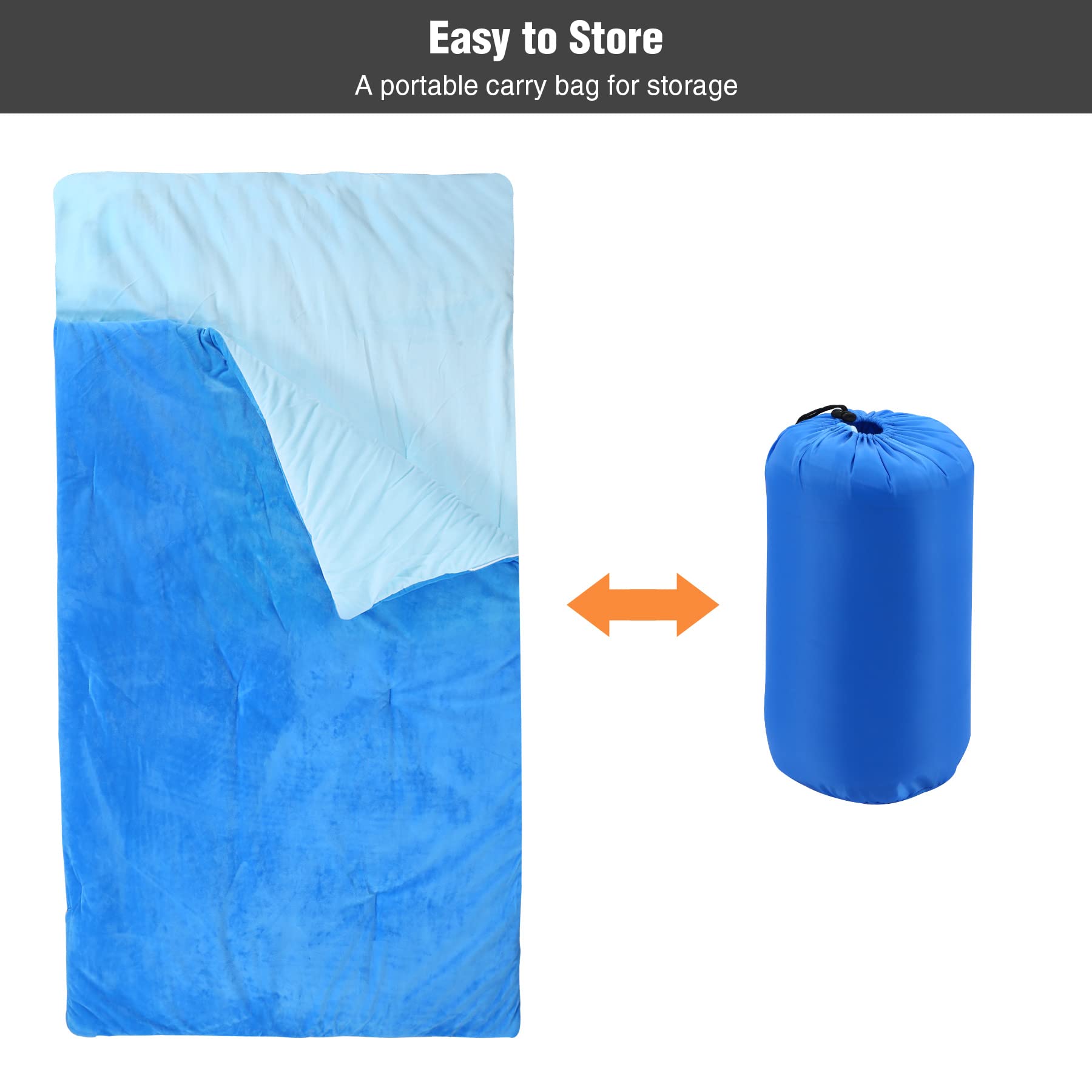 Soft Cotton Sleeping Bag  Blue