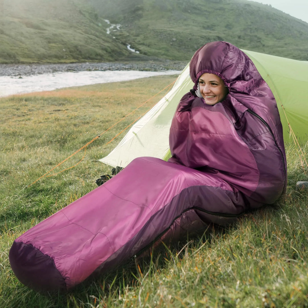 Ultra Lightweight Sleeping Bag for Backpacking, Hiking, Comfort for Adults Warm Weather, with Compression Sack