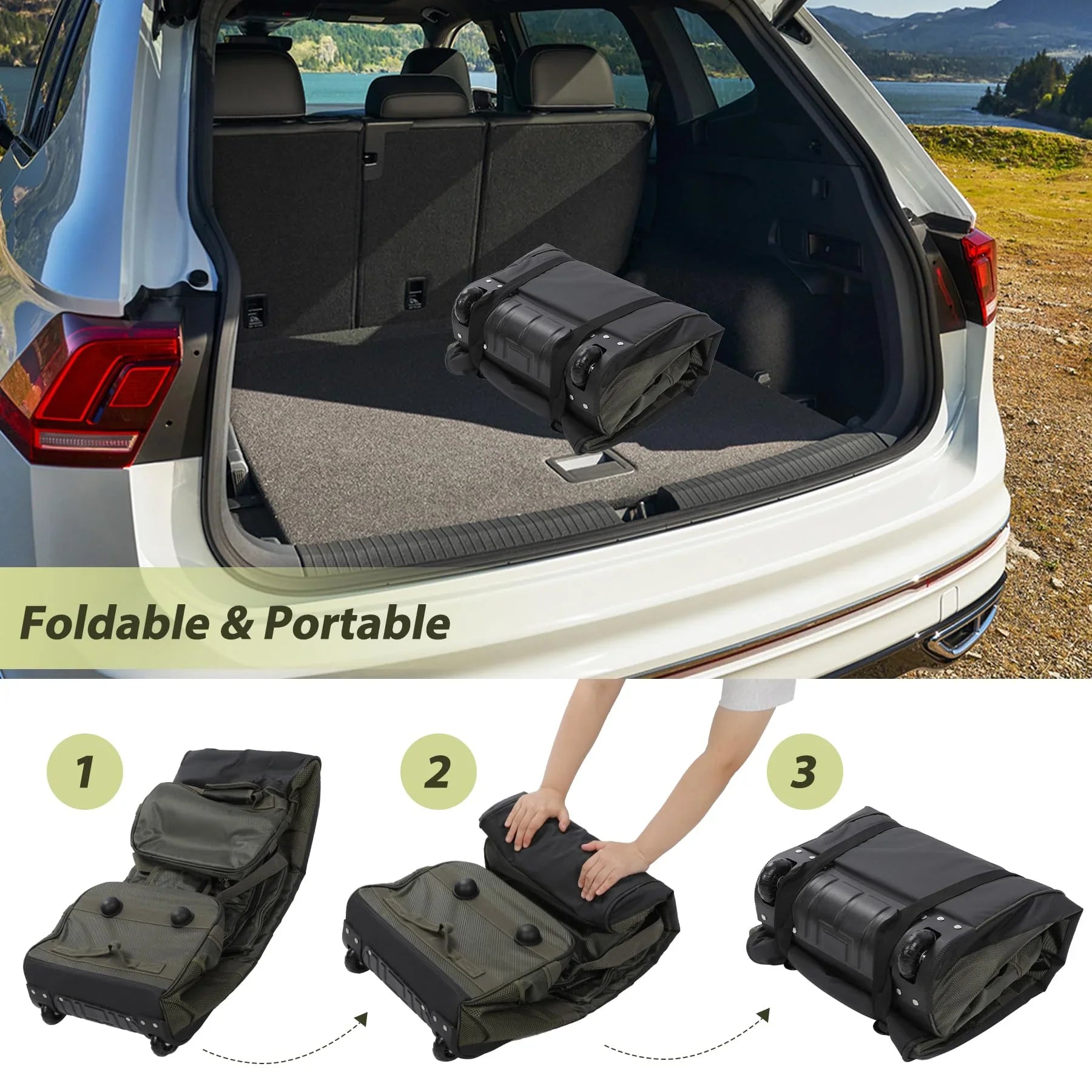 100 L Foldable Duffle Bag with Wheels, Large Travel Duffel Bag