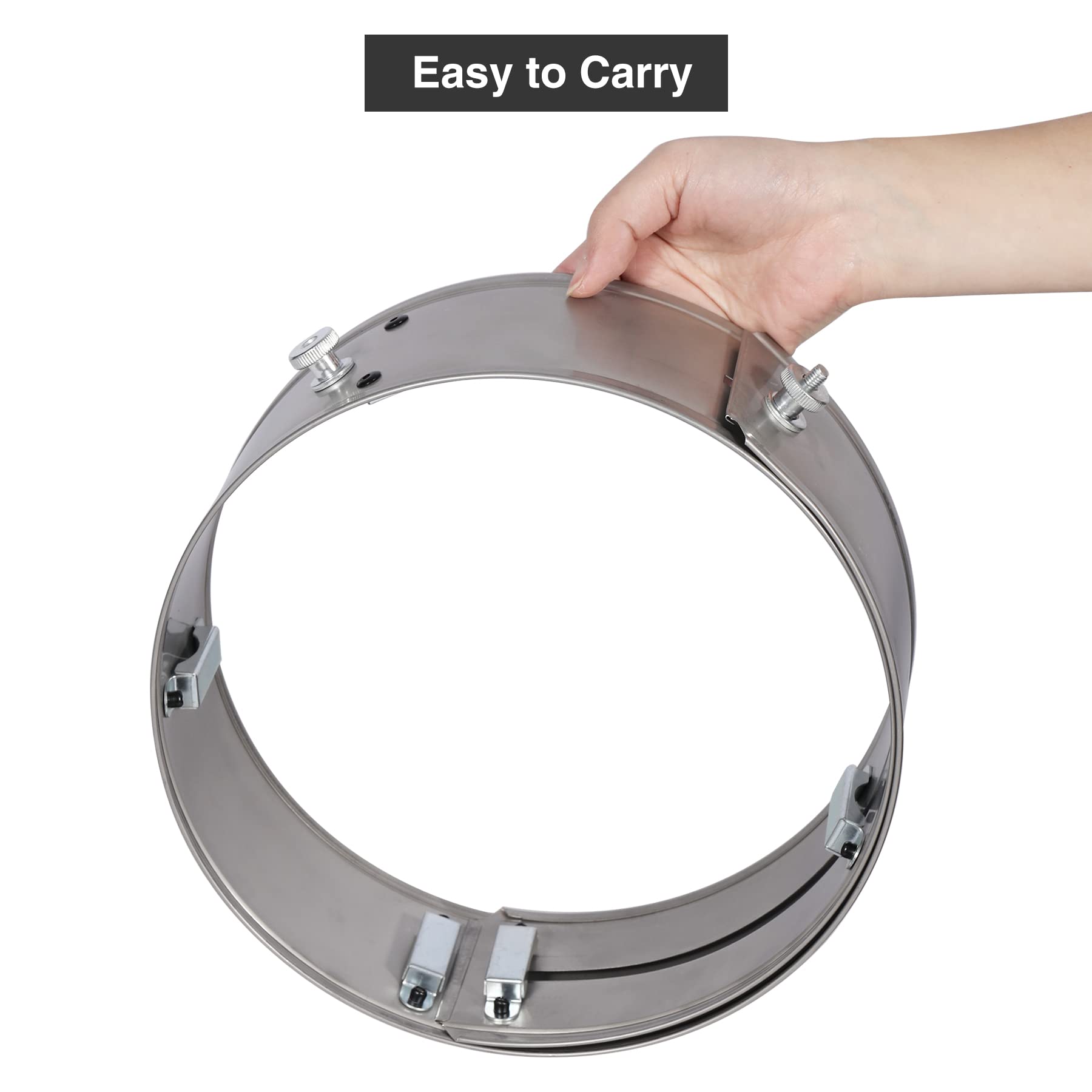 Rocket Stove Windscreen, 9.8"-14.2" Adjustable Stainless Steel Camping Wood Stove Windshield Portable for Outdoor Cooking, Round Silver