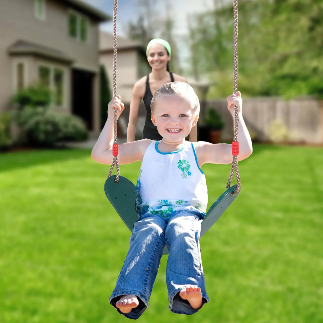 Kids Belt Swing Seat & Disc Climbing Rope Combo Set