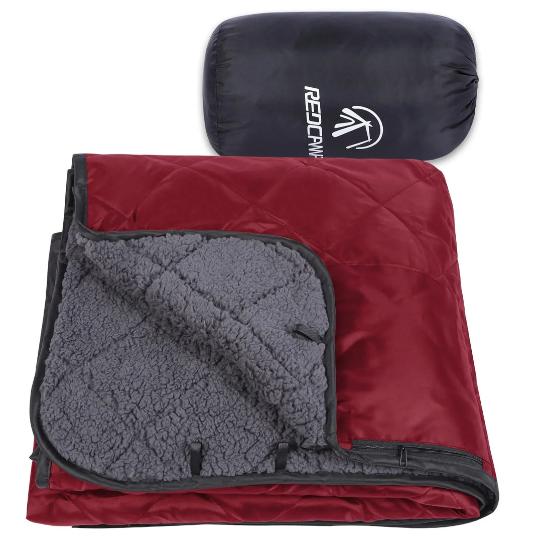 Waterproof Sherpa Stadium Blanket for Outdoor Events