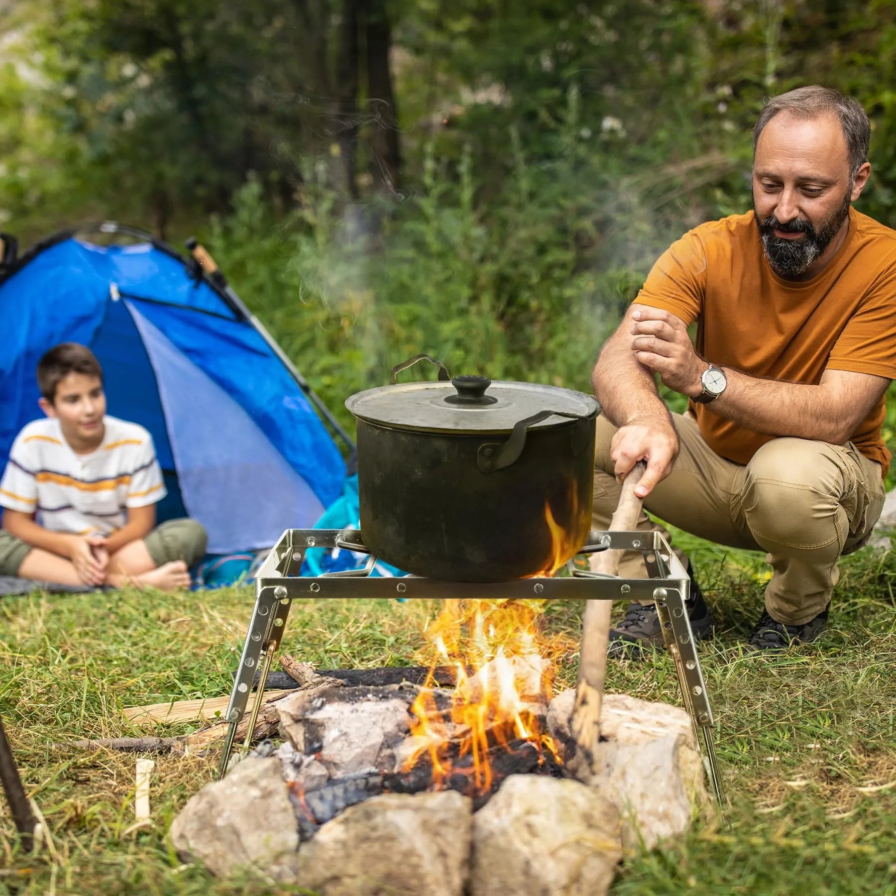 12" Portable Open Fire Campfire Grill