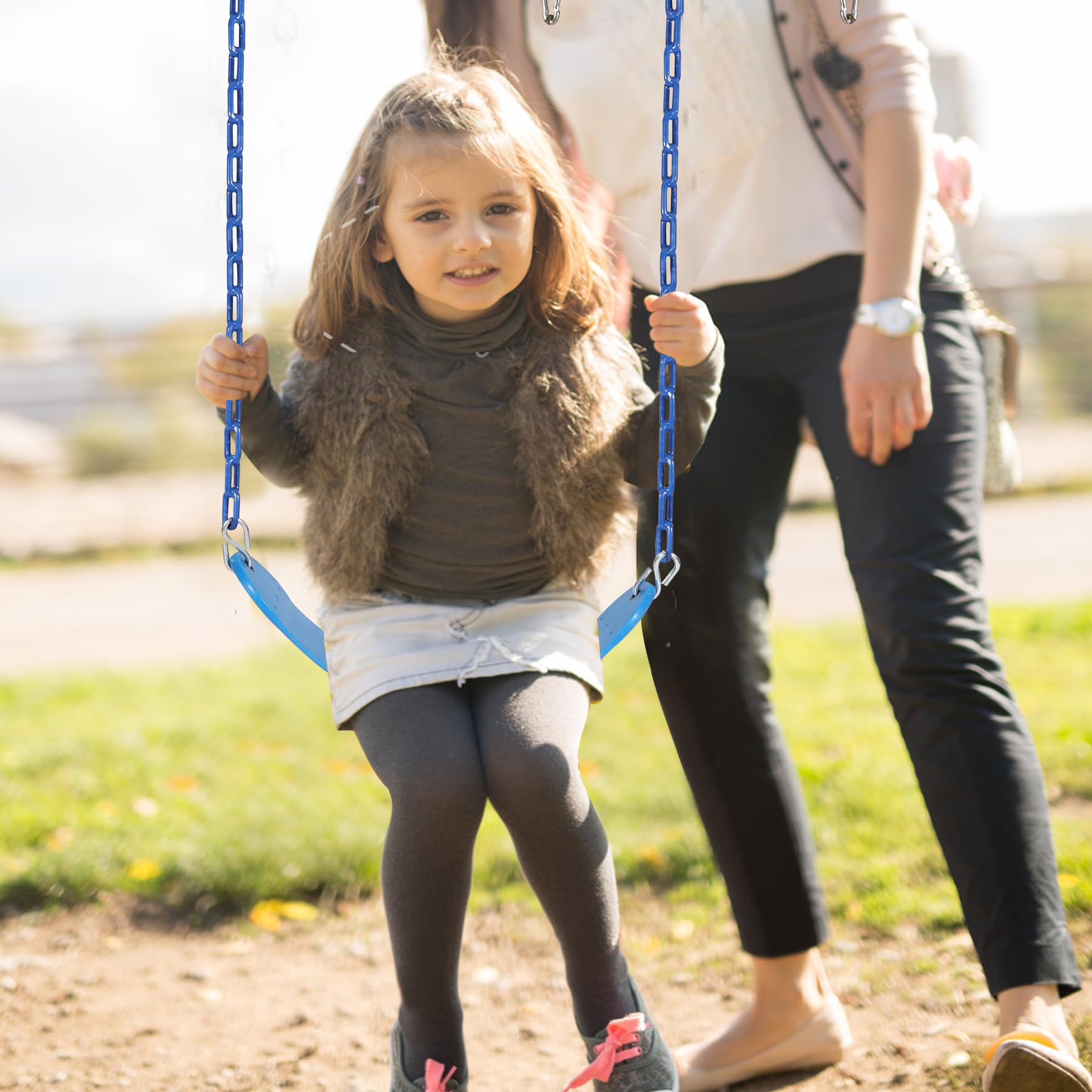 High Back Toddler Bucket Swing Seat with Coated Chains
