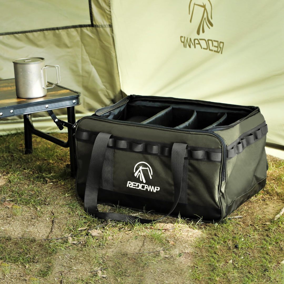35L Camping Tote Organizer with adjustable dividers