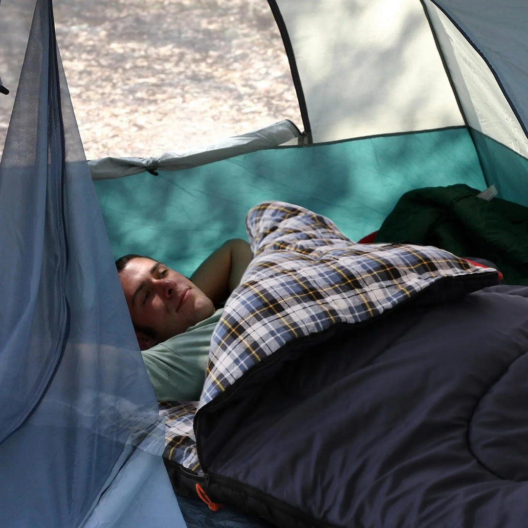 Saco de dormir de franela de algodón para acampar y hacer mochilerismo