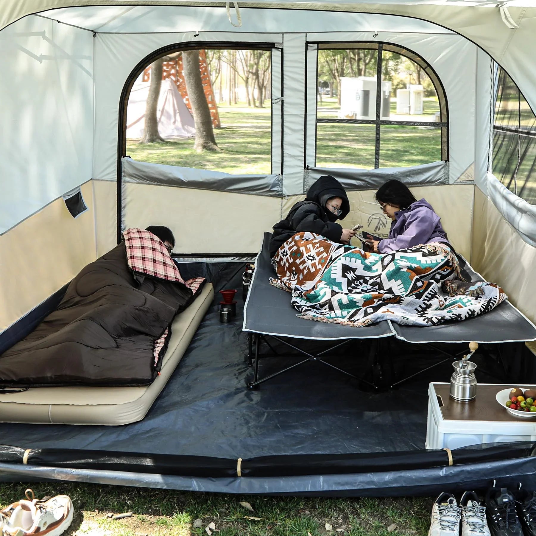 2 Person Folding Camping Cot, 56" Extra Wide