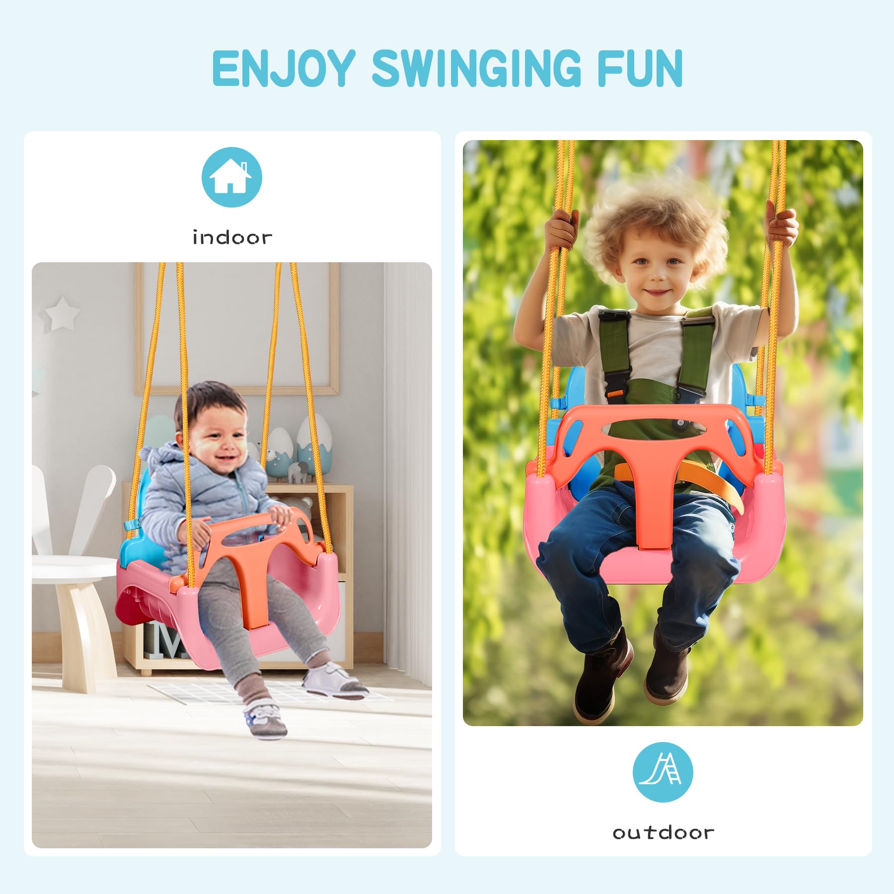 3-in-1 Grow-With-Me Adjustable Swing Seat