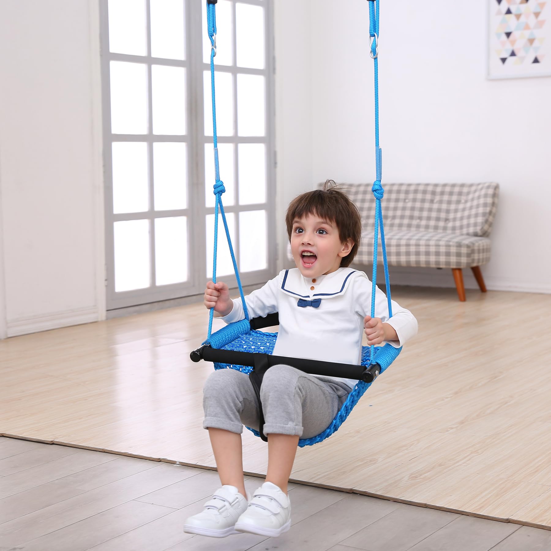 Hand-Woven Adjustable Rope Swing Seat