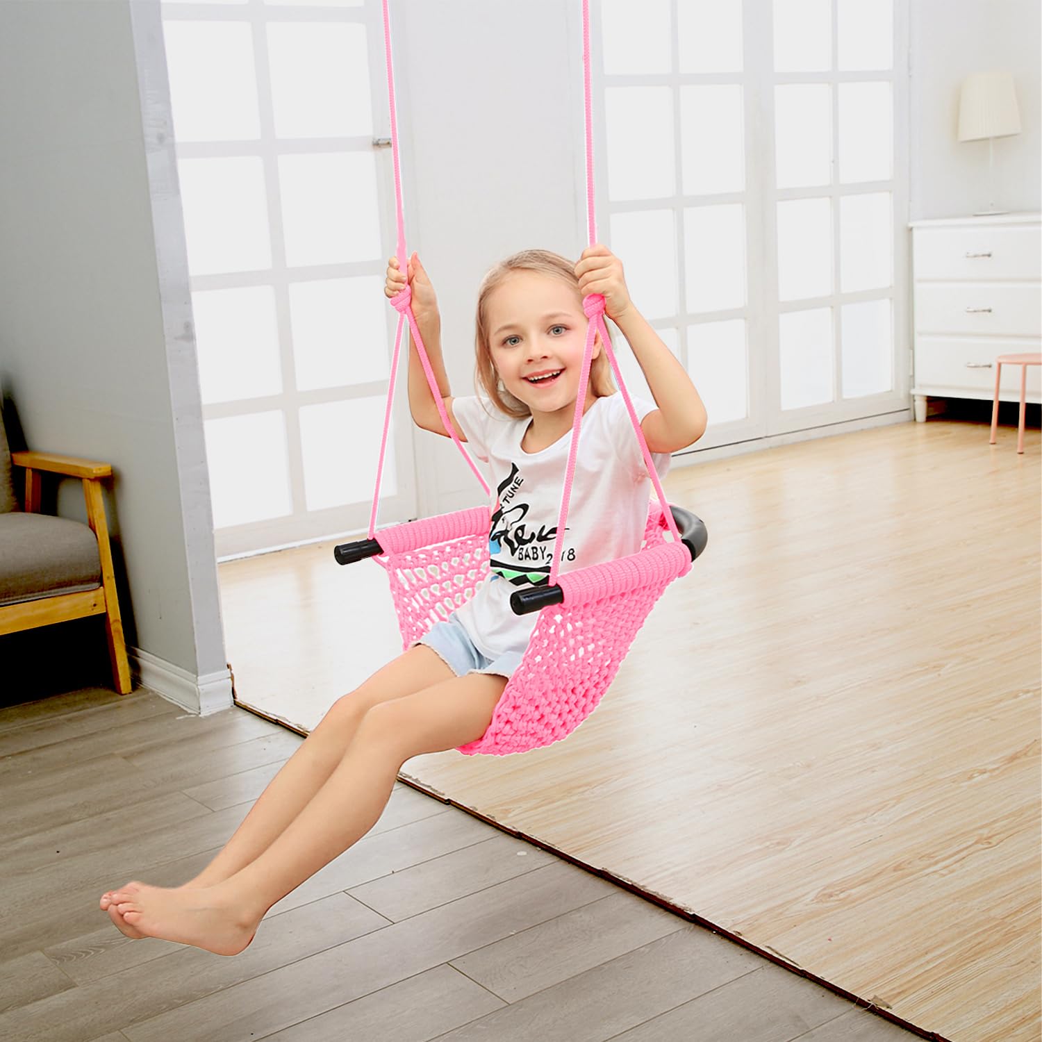 Hand-Woven Adjustable Rope Swing Seat