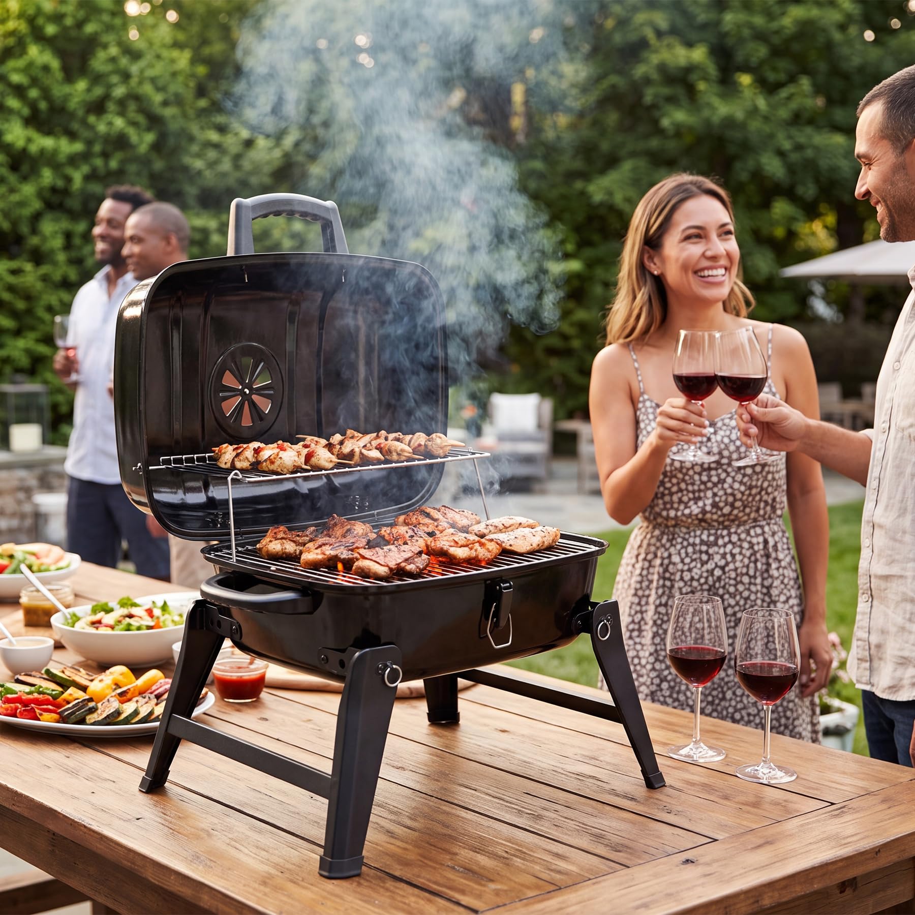 REDCAMP portable charcoal grill for backyard barbecues and outdoor gatherings