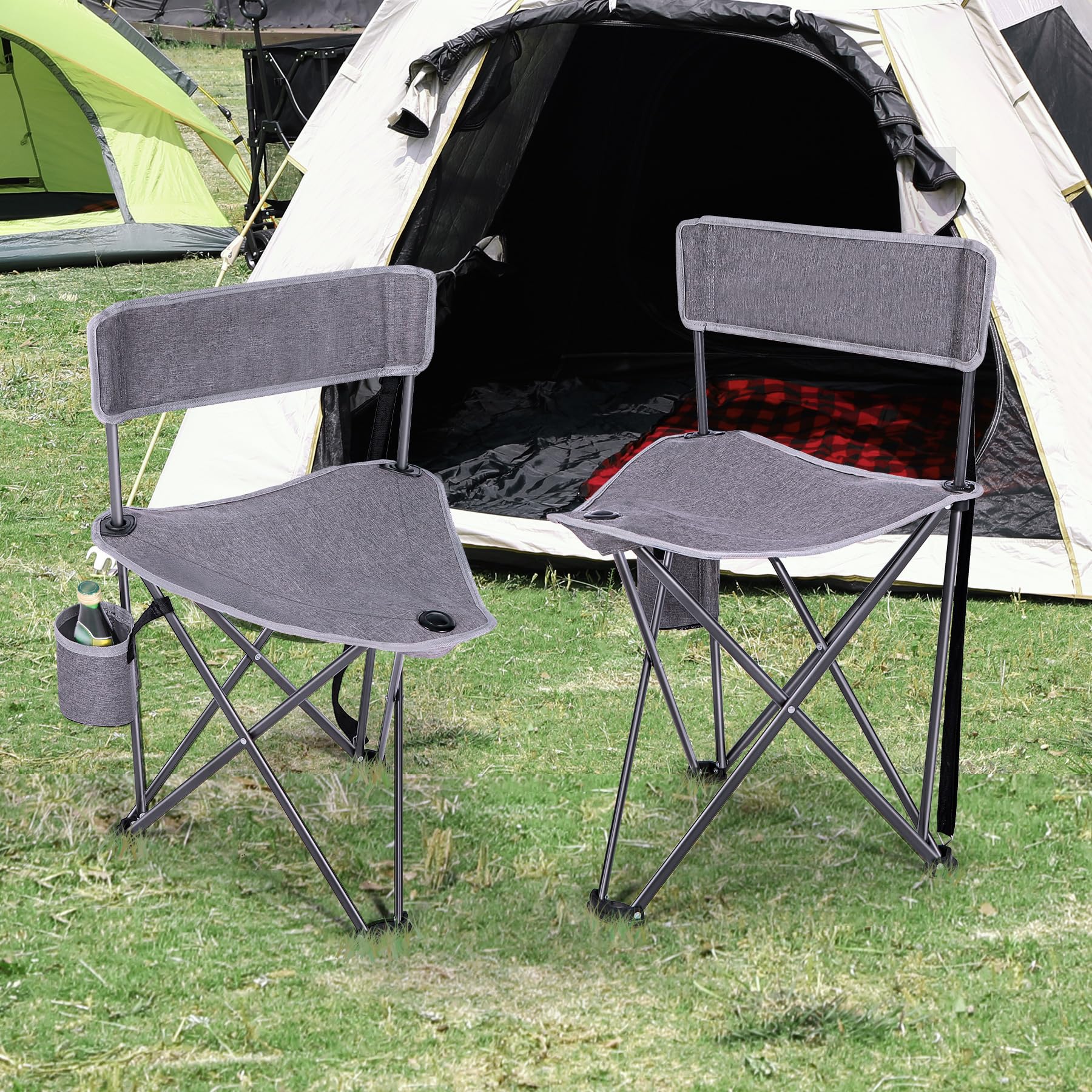 Lot de 2 chaises de camping à trépied 