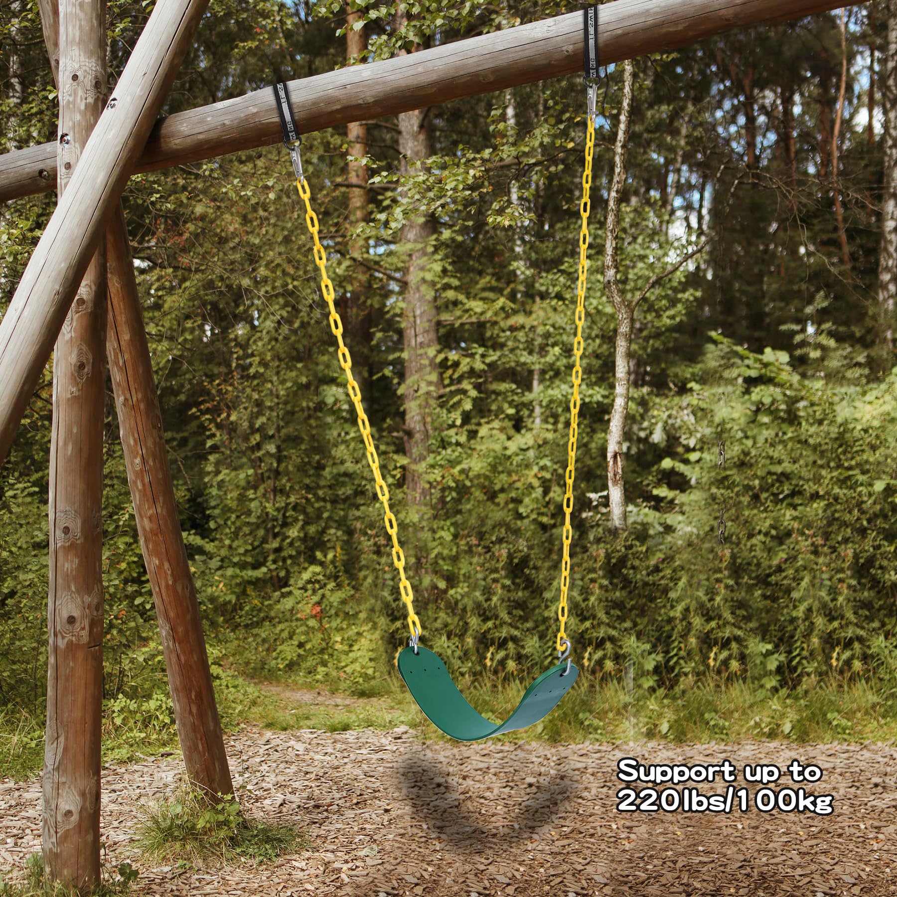 Heavy-Duty Playground Swing Seat & Trapeze Ring Combo