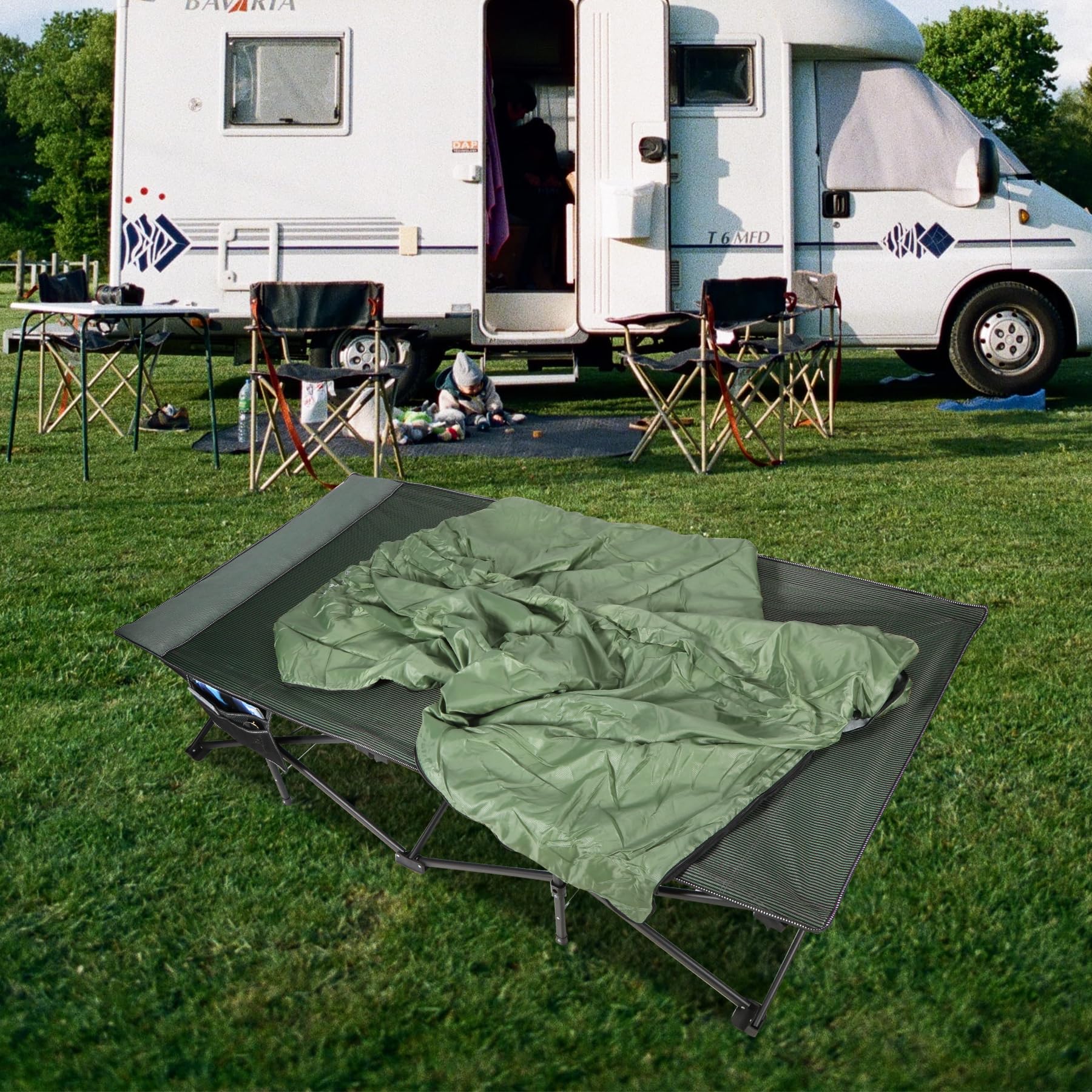 39.4" Extra Wide Heavy Duty Steel Camping Cot