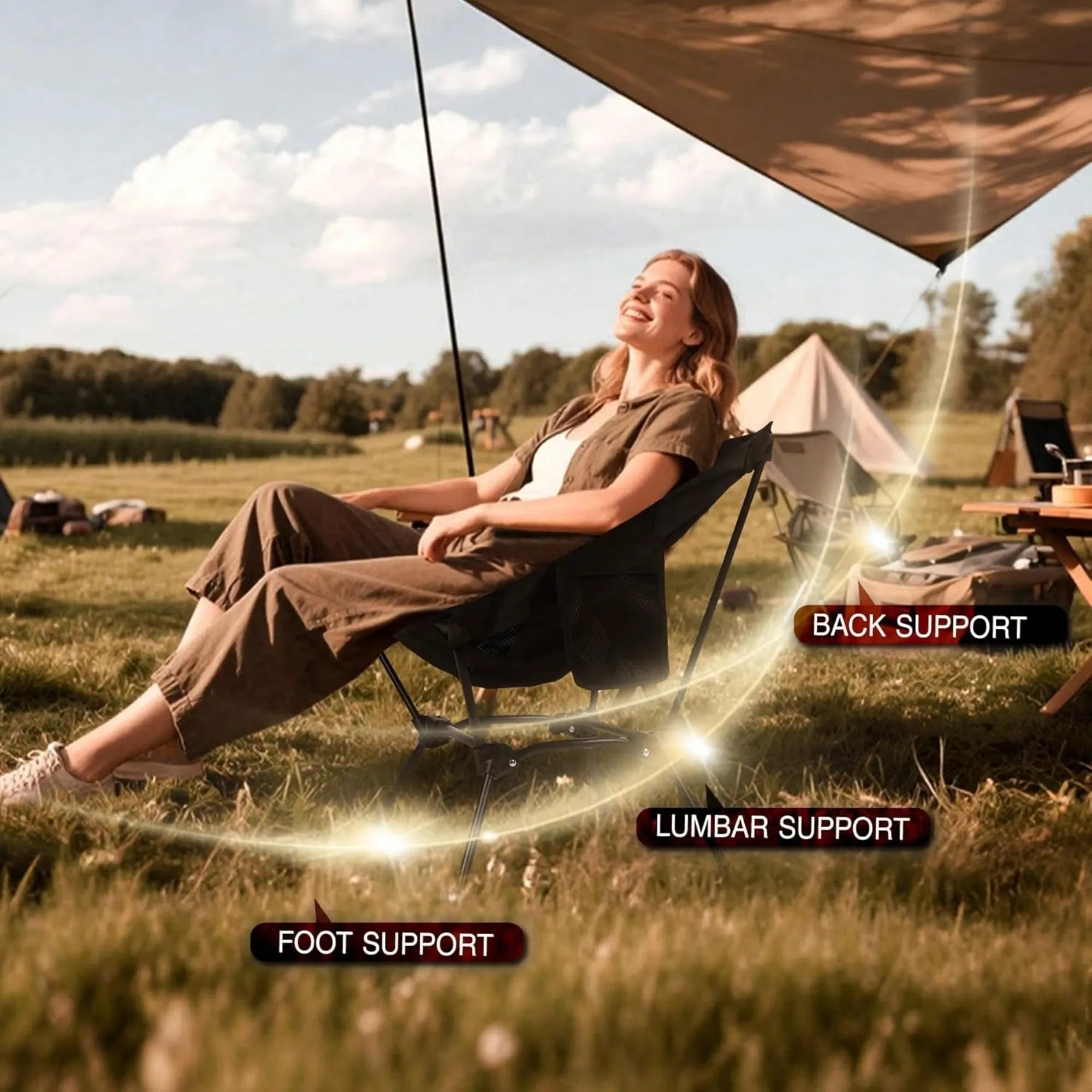 Ultralight Folding Camping Chair with Mesh Back