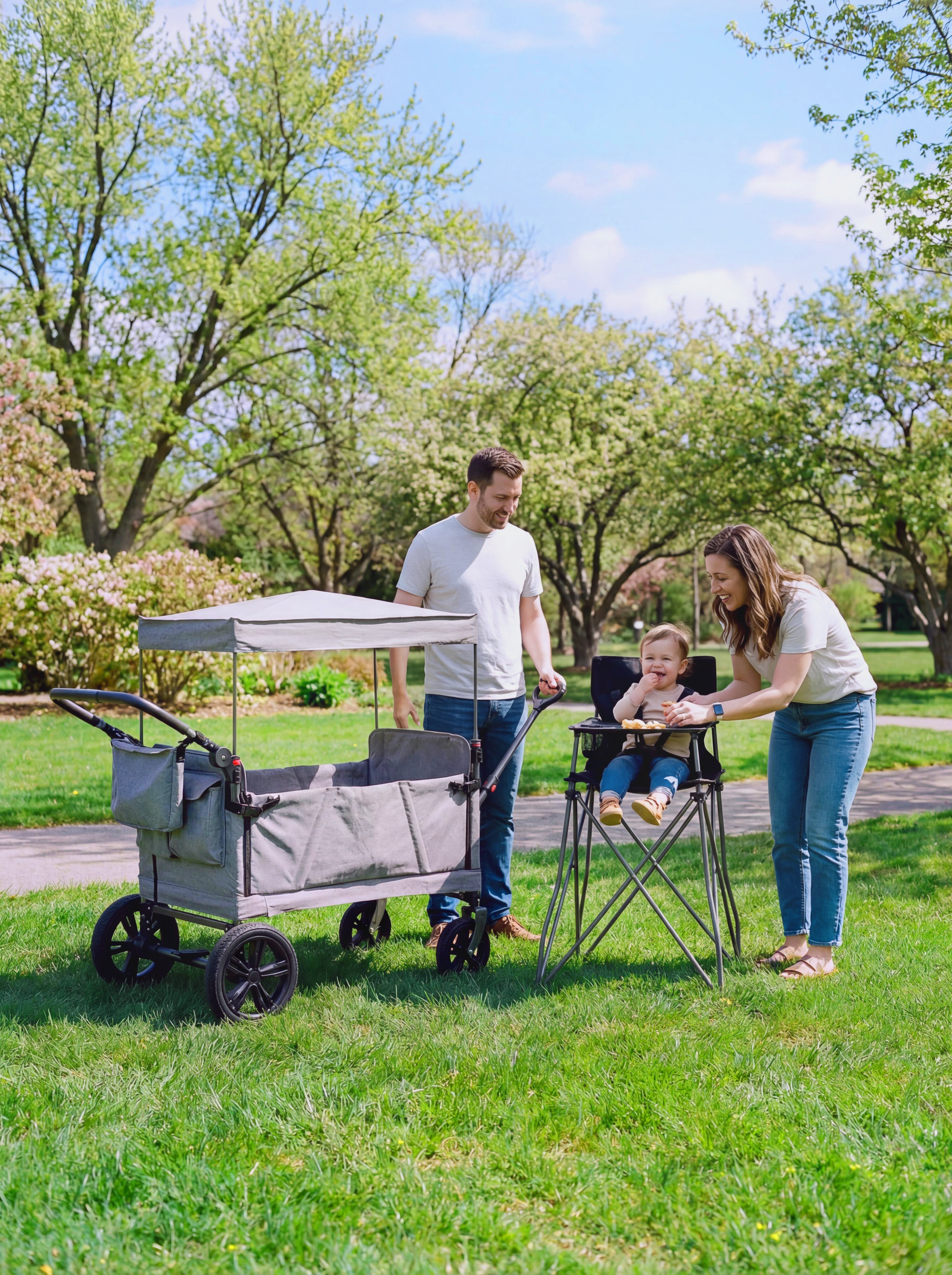 camping high chair summer infant Redcamp Portable High Chair for Babies and Toddlers, Camping High Chair with Tray