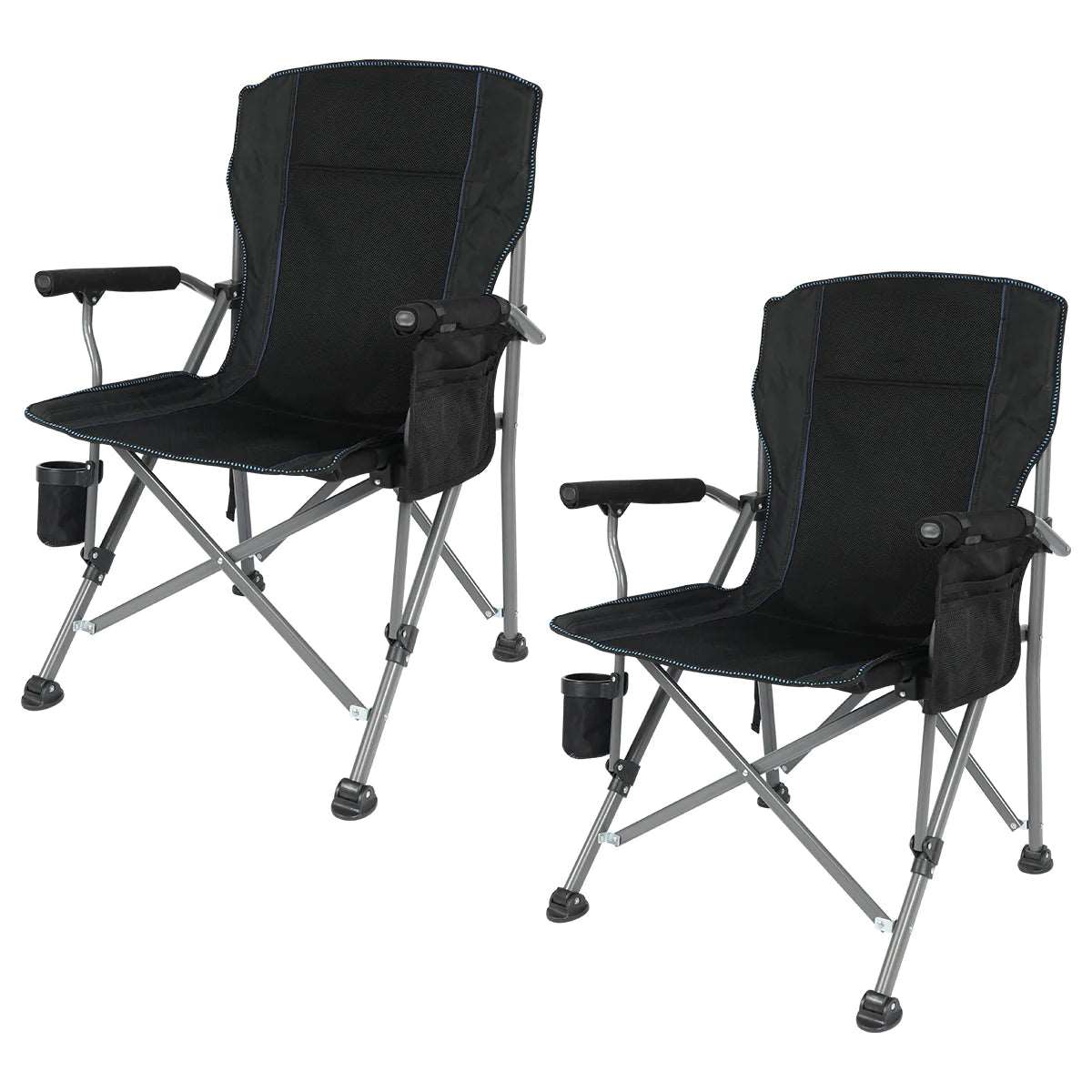 Heavy Duty Folding Camping Chair with High Back & Cup Holder