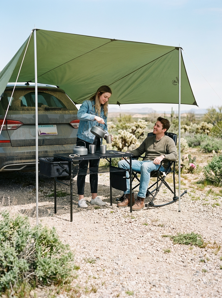 Car Awning Camping Tarp, 19x 17ft Shade
