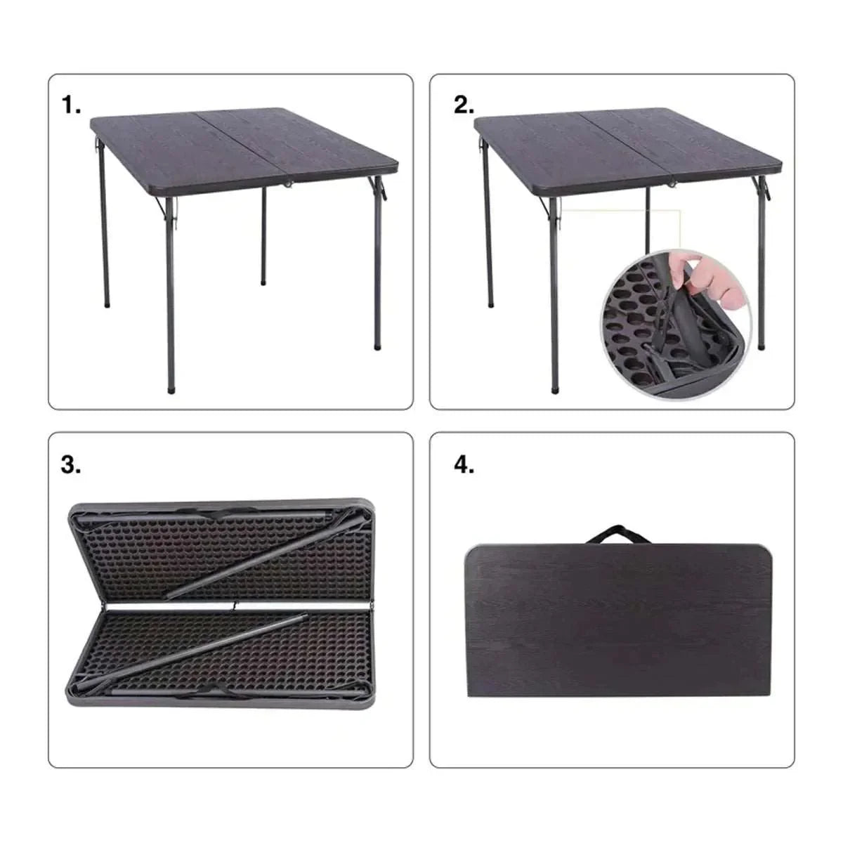 Portable Square Table Lightweight Portable Square Card Table with Folding Legs – Redcamp