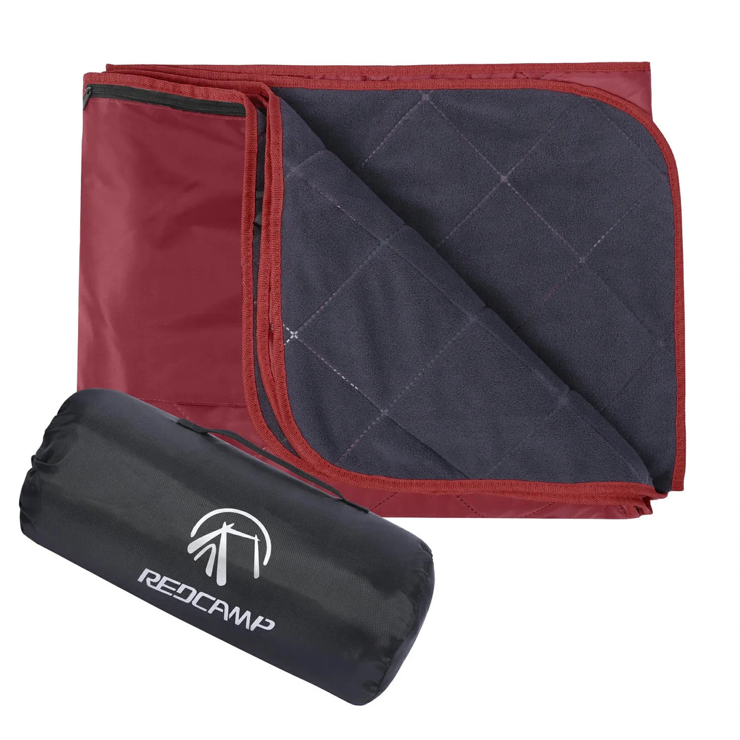 Outdoor Waterproof Blanket with Warm Fleece - Redcamp