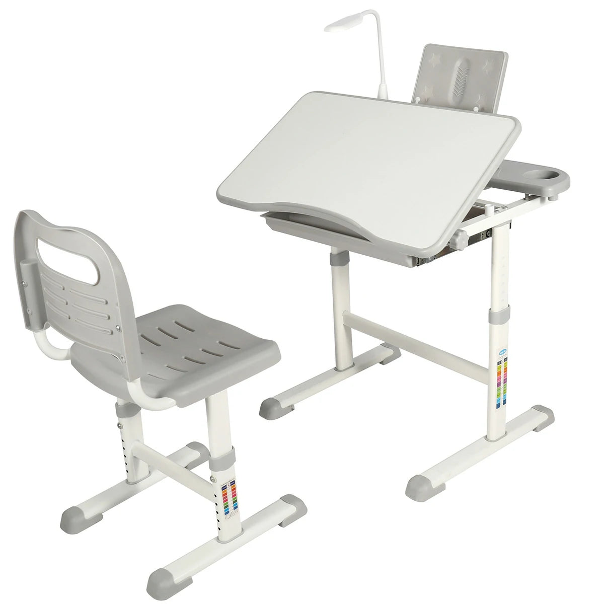 REDCAMP Adjustable Student Desk and Chair Set with Drawing Tilt Desktop