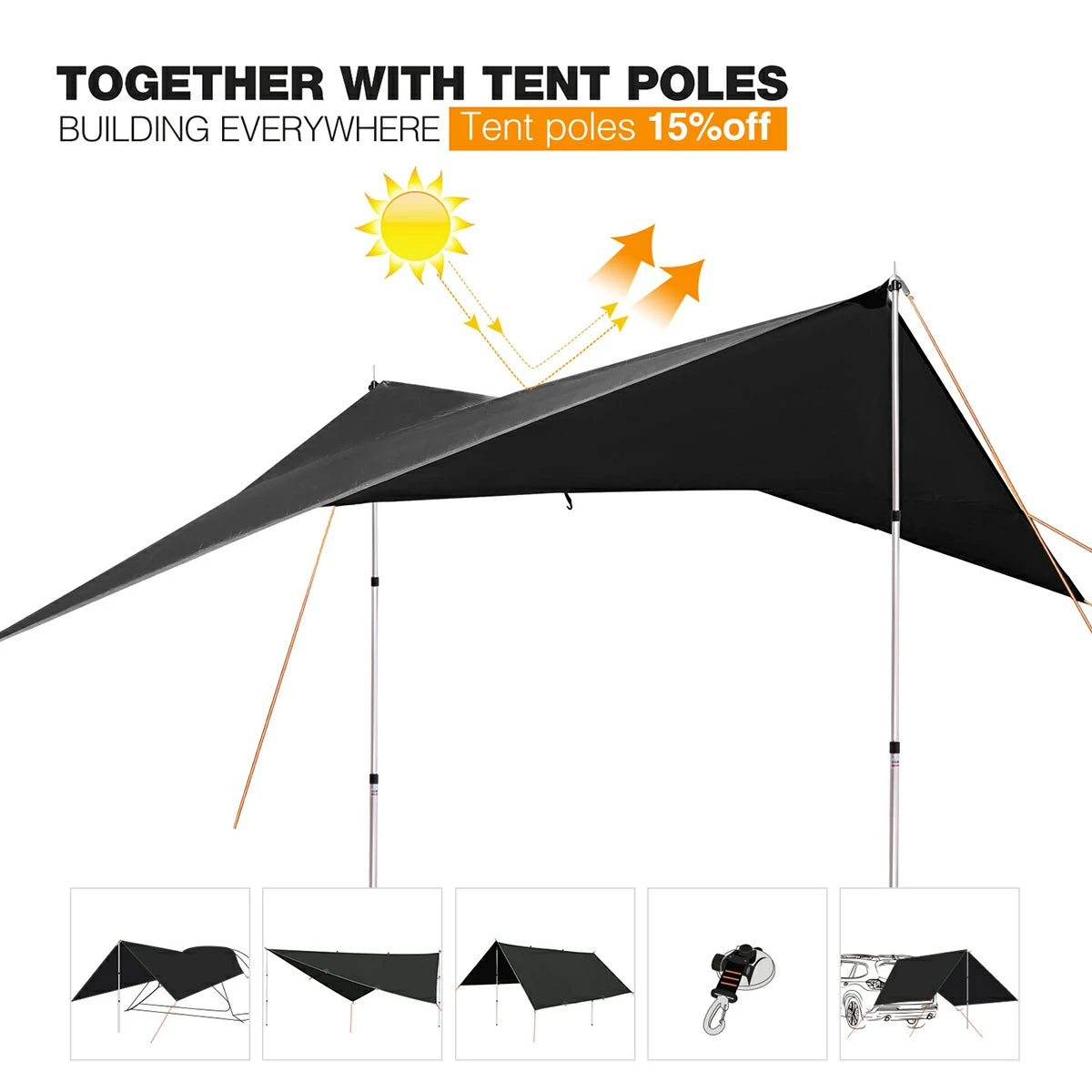 Lightweight Camping Tarp,Waterproof Tarp Shelter 10x10ft