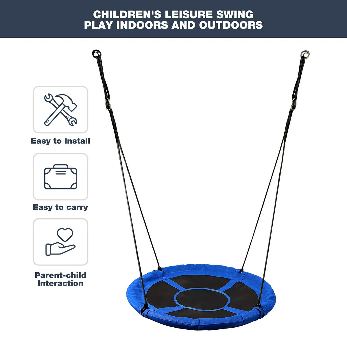 Round Saucer Swing for Kids Outdoor 40"/43"
