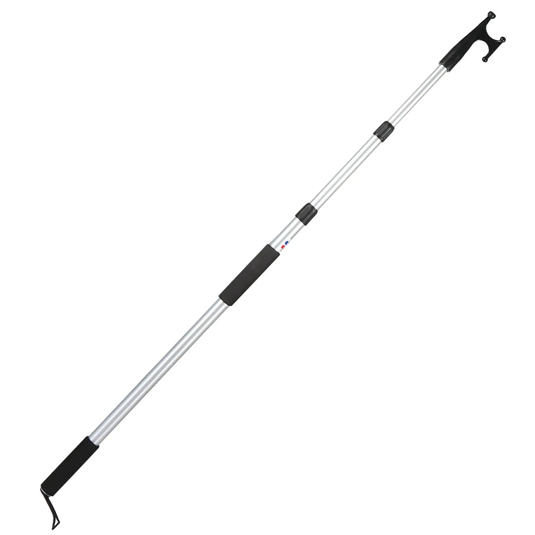 8ft/12ft Aluminum Extendable Telescopic Boat Hook For Docking, Black/Silver - Redcamp