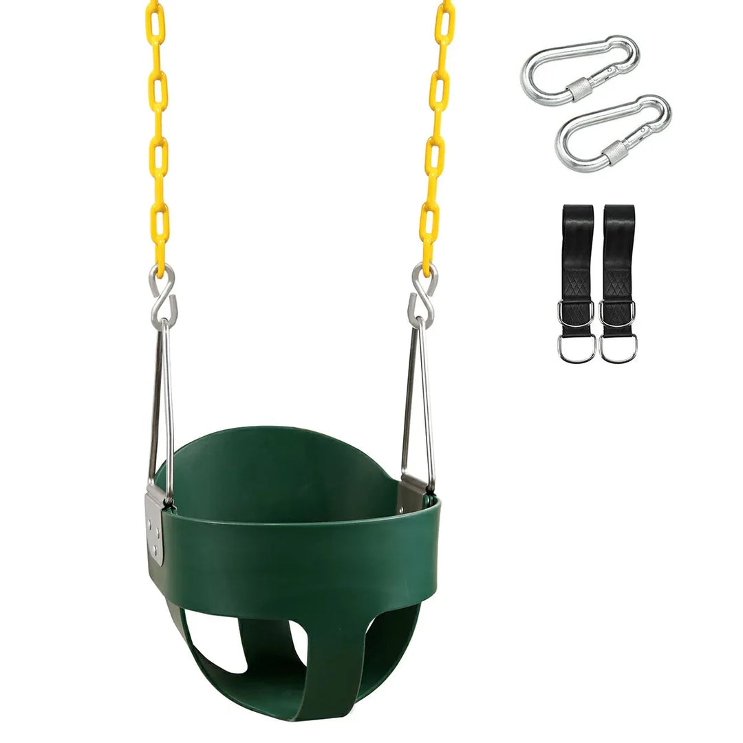 High Back Toddler Bucket Swing Seat with Coated Chains - Redcamp
