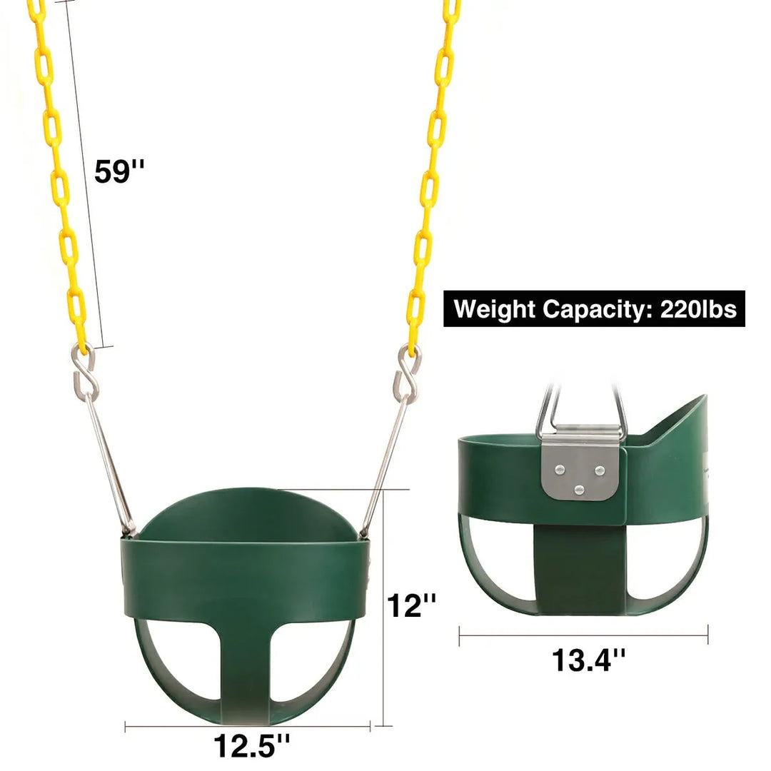 High Back Toddler Bucket Swing Seat with Coated Chains - Redcamp