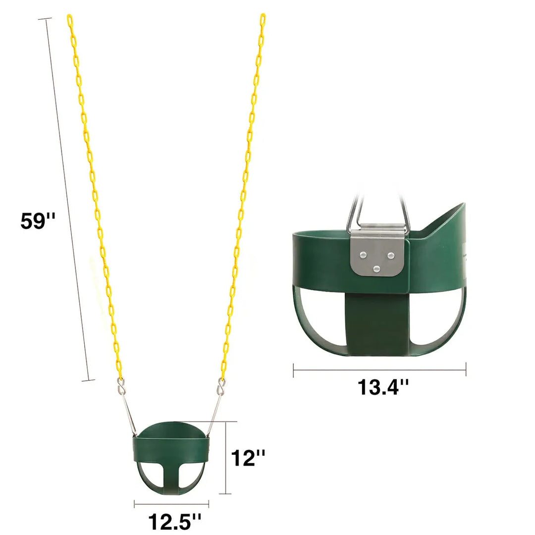 High Back Toddler Bucket Swing Seat with Coated Chains - Redcamp