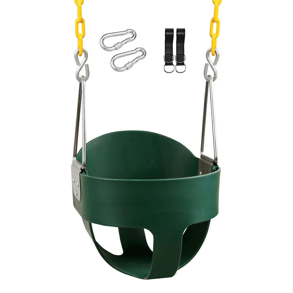 High Back Toddler Bucket Swing Seat with Coated Chains