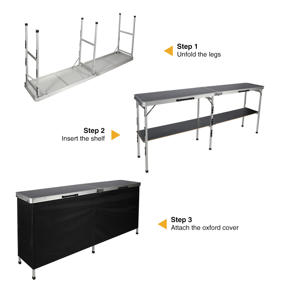 REDCAMP portable bar table assmble step