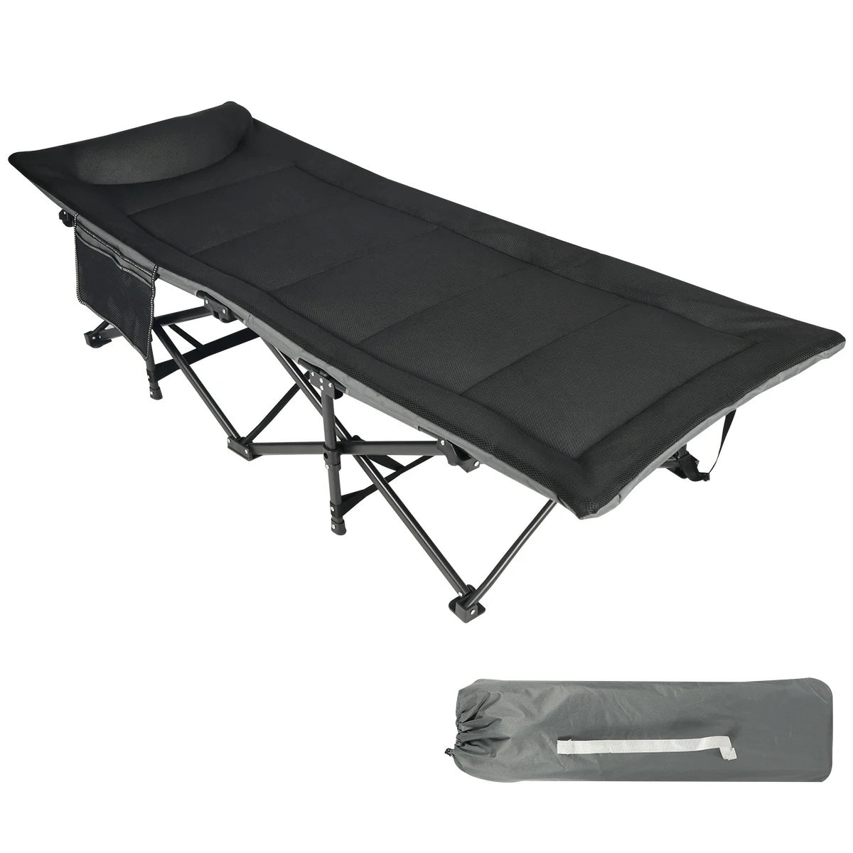 Padded Folding Camping Cot for Adults