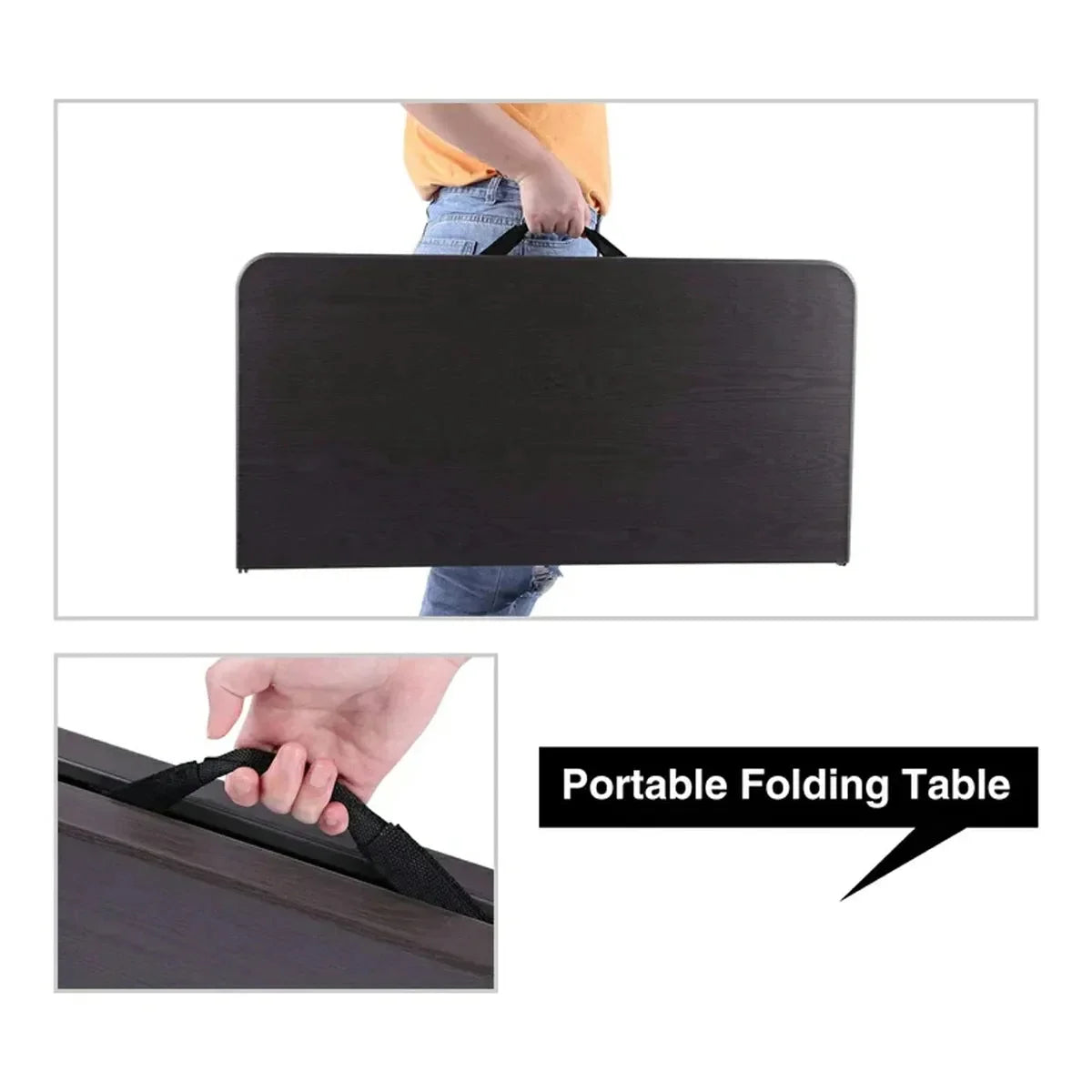 Portable Square Table Lightweight Portable Square Card Table with Folding Legs – Redcamp